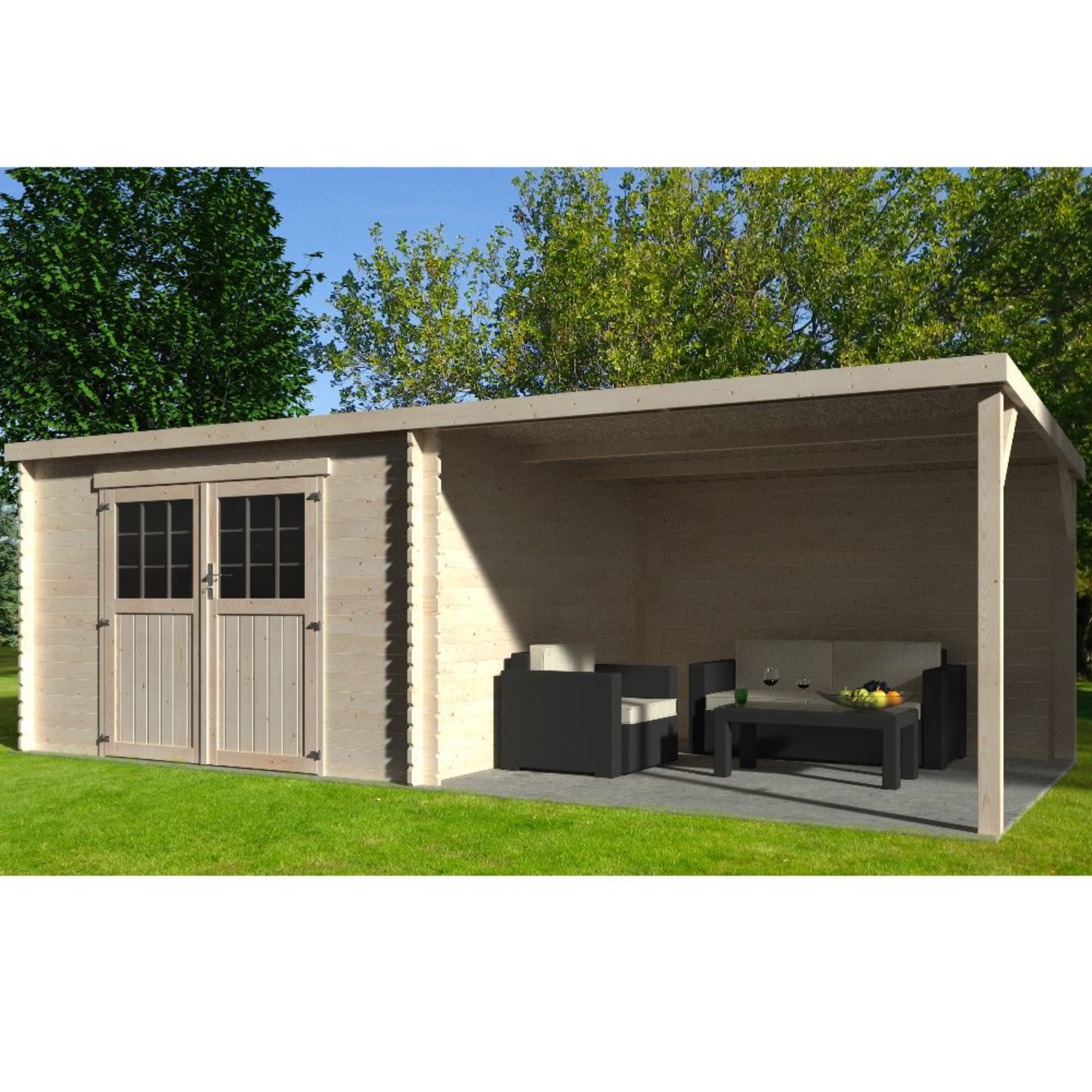 Abri de jardin bois EDEN – 18,36m² Haut de gamme