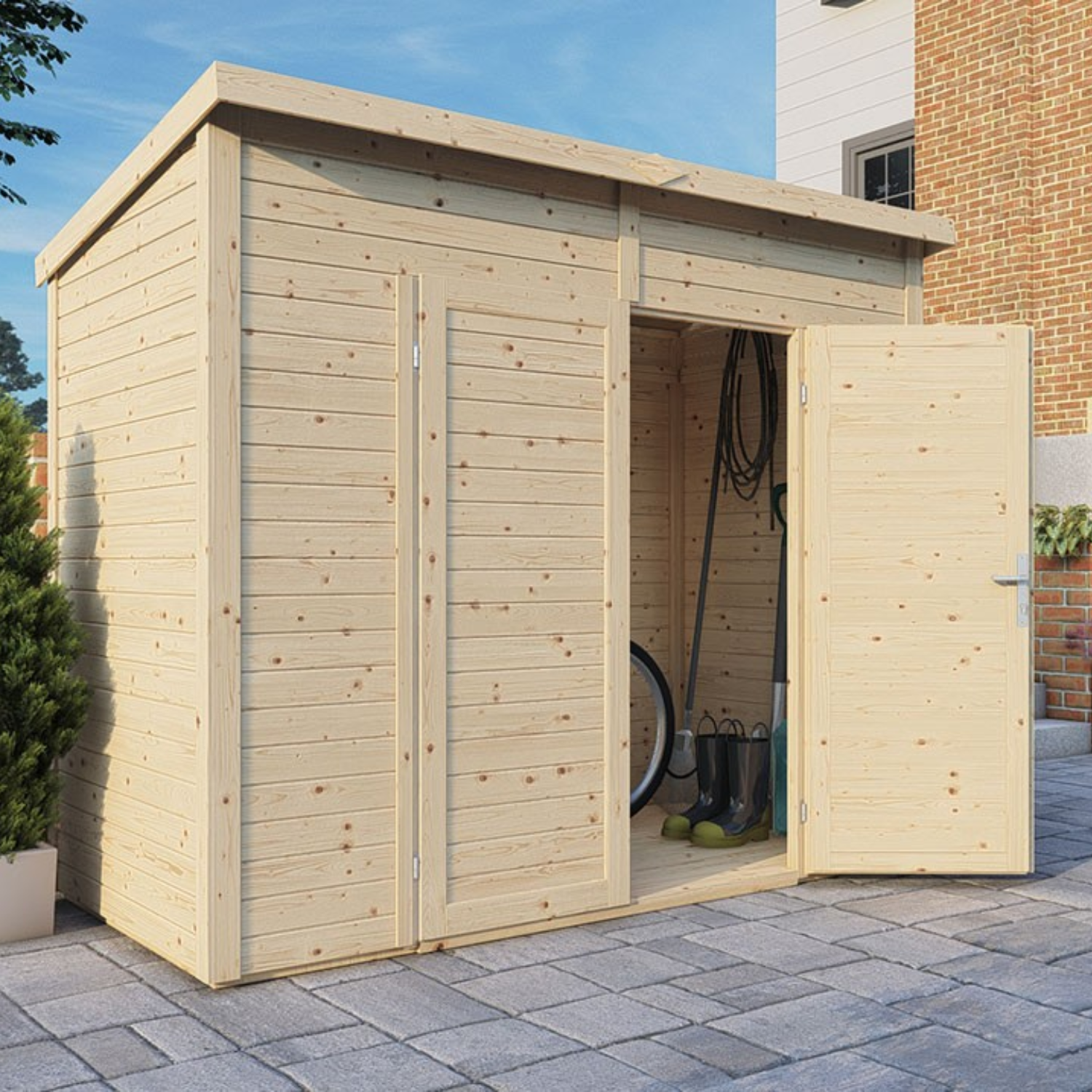 Abri de jardin bois MIDWAY – 244x121cm Panneau préassemblé