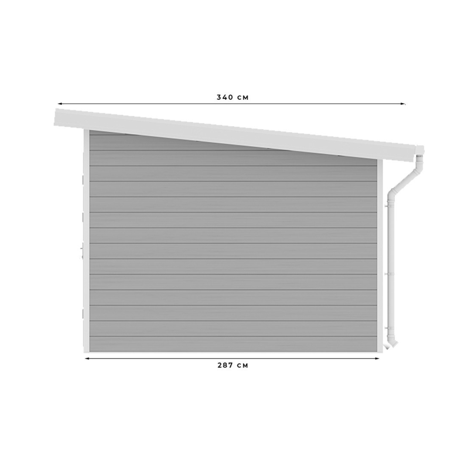 Abri de jardin composite SINTRA – 9m² Gris Clair 2